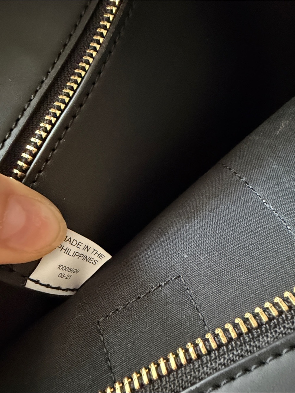 Tory Burch Gray and Black Logo Stripe Tote - Picture 3 of 4